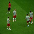 Poland players warm-up